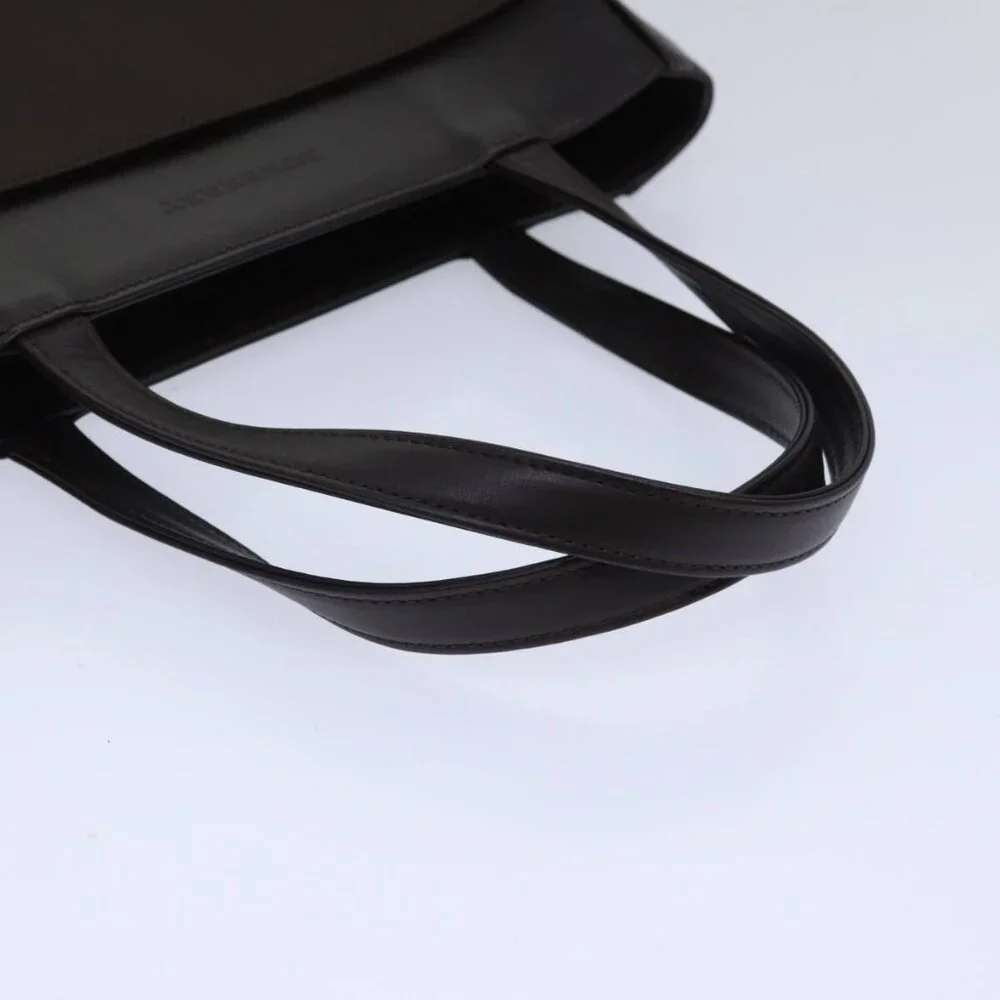 BURBERRY Hand Bag Nylon Leather Brown Silver - Picture 8 of 15